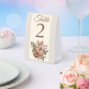 Staubige Rose Florale Hochzeit Tischaufsteller