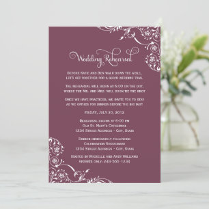 Staubige Rose Flourish Hochzeit-Probe Einladung