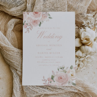 Staubige Rose Göttliches Erröten Hochzeit Einladung