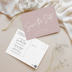 Staubige Rose Nicht-Foto-Hochzeitspostkarte zum Vo Postkarte