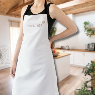 Staubige Rose Personalisierter Name Gold Leopard H Schürze