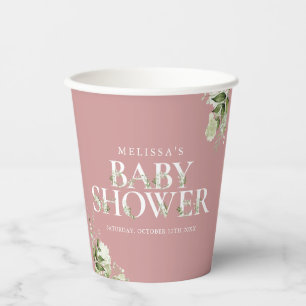 Staubige Rose Pink Grünzeug Jungen-Baby-Party Pappbecher