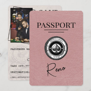 Staubige Rose Reno Reisepass Save The Date