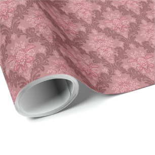 Staubige Rose Sanftes Rosa Burgund Elegantes Damas Geschenkpapier