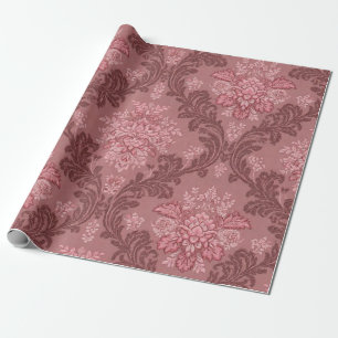 Staubige Rose Sanftes Rosa Burgund Elegantes Damas Geschenkpapier