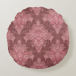 Staubige Rose Sanftes Rosa Burgund Elegantes Damas Rundes Kissen