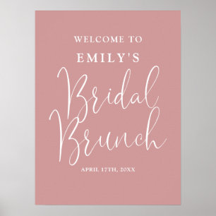 Staubige Rose Schriftzug Braut-Brunch-Willkommenss Poster