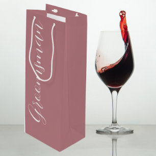 Staubige Rose stilisierte Schrift Hochzeitsbrautfü Geschenktüte Für Weinflaschen