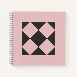 Staubige Rose- und Holzkohleschwarze geometrische  Notizbuch