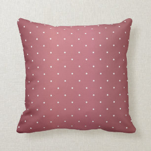 Staubige Rose und kleine weiße Polka-Punkte Kissen