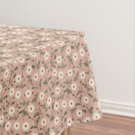 Staubige Rose Weiße Moderne Farmhaus Daisy Muster Tischdecke