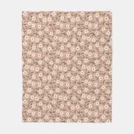 Staubige Rose Weiße Moderne Farmhouse Gänseblümche Fleecedecke