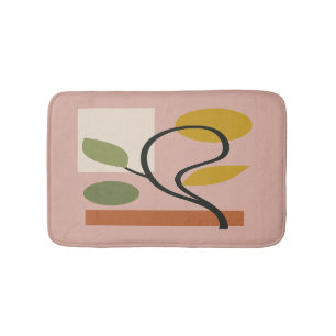 Staubige Rose Zeitgenössische Geometrie Badematte