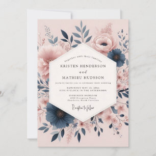 Staubige Rosen-Blumenhochzeit Serenity Einladung