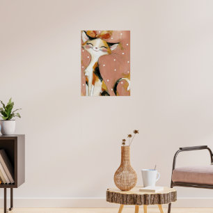 Staubige Rosen Calico Orange Palettenmesser Impast Poster