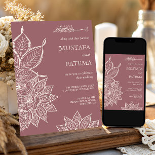 Staubige Rosen Creme Mehndi Henna Muslimische Hoch Einladung