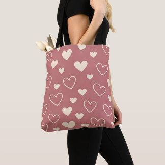 Staubige Rosen-Elfenbein-Herzen Tasche