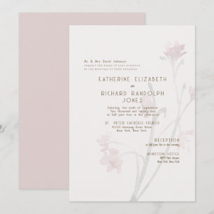 Staubige Rosen-Gold-Text 2 Location Hochzeit Einladung
