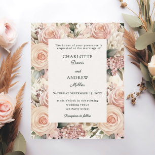 Staubige Rosen-Mauve-Elfenbein-Blumen-Hochzeitsein