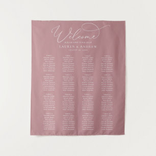 Staubige Rosen-Minimalist Hochzeits-Sitzplan Wandteppich