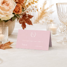 Staubige Rosen-Pink monogrammierte Girlande Platzkarte