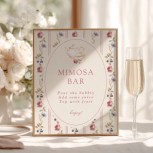 Staubige Rosen-Tee-Party-Mimosa-Bar Poster