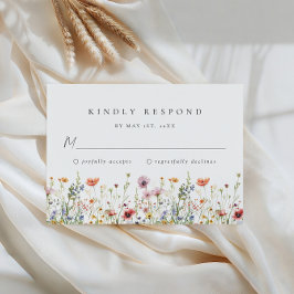 Staubige Rosen-Wildblumen-Hochzeits-RSVP-Karte RSVP Karte