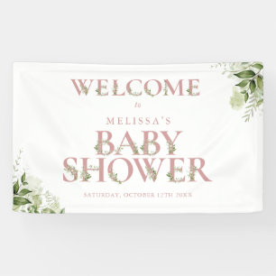 Staubige Rosenbegrüßung Baby Shower Willkommen Banner