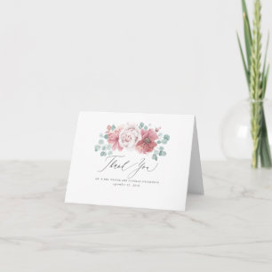 Staubige Rosenblumen Elegant Vielen Dank Dankeskarte