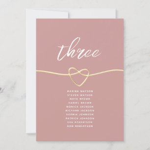 Staubige Rosenherz-Hochzeitstisch-Sitzplan
