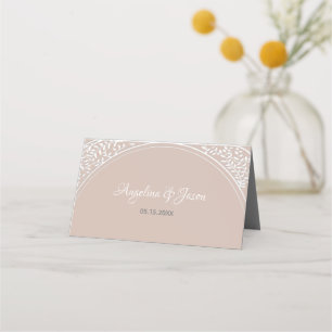 Staubige Rosenhochzeit Platzkarte