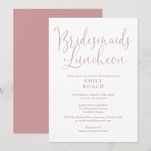 Staubige Rosenpink Elegante Damen-Lunchparty Einladung