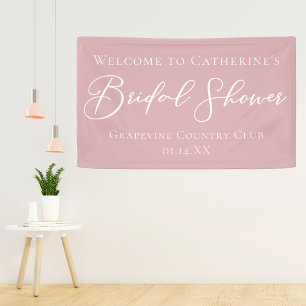 Staubige Rosenrote Hochzeitsdusche Personalisierte Banner