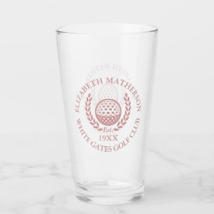 Staubige Rosenrote Personalisierte Golfclub-Name Glas
