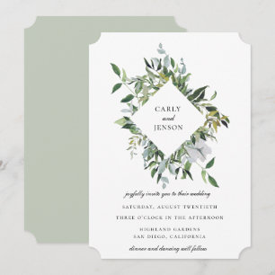 Staubige Salbei Botanische Rahmen Hochzeit Einladung