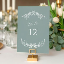Staubige Salbei Cottage Hochzeit Tischnummernkarte