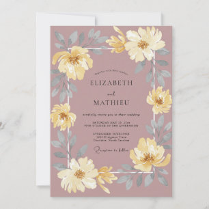Staubige Soft Mauve Ranunculus Eukalyptus Hochzeit Einladung