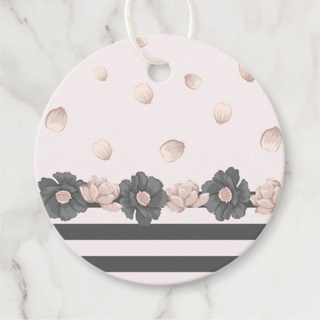 staubige tropische Blume in Rosa Geschenkanhänger (Vorderseite)