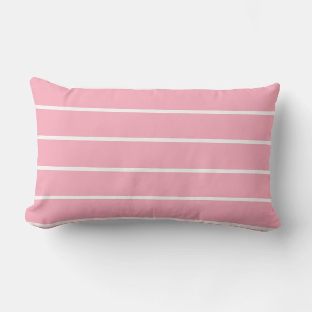 Staubiger rosa weißer Streifen-lumbales Kissen im (Vorderseite)