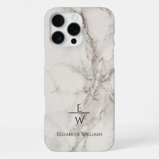Staubiger Schwarz-Weiß-Marmor glitzert personalisi iPhone 16 Pro Max Hülle