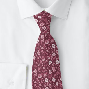 Staubiger Wein Kleine Blumen Krawatte