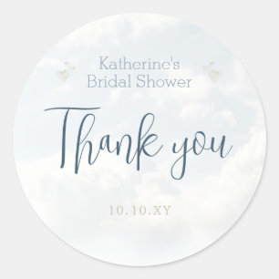 Staubiges Blau Auf Wolke Neun Elegante Bridal Show Runder Aufkleber
