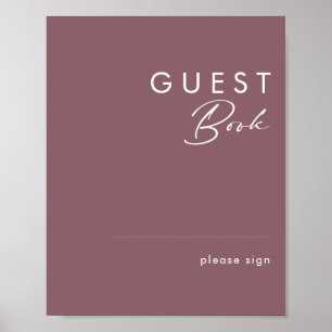 Staubiges Boho Lila Gästebuch-Schild Poster