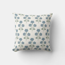 Staubiges Denim & Pfirsich Wiesen Blumenmuster