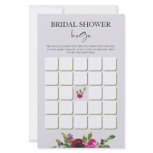 Staubiges Lavendel-Aquarell-Blumen-Bridal-Bingo