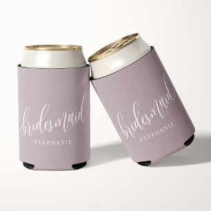 Staubiges Lavendel Brautjungfer Modern Script  Dosenkühler