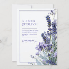 Staubiges Lavendel Teal Skizze Florales Rahmen Hoc Einladung