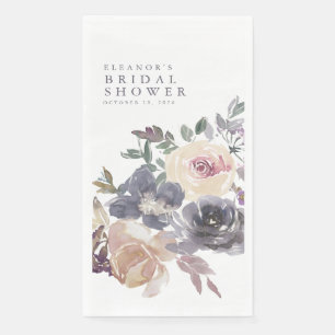 Staubiges lila florales Wasserfarben- Brautdusche  Serviette