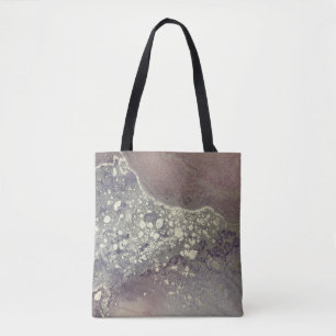 Staubiges Lila und Silber Abstracte Flüssigkeitsku Tasche