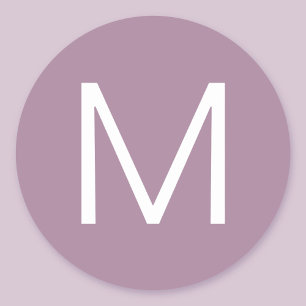 Staubiges Lila und Weiß Modernes Minimalistisches Runder Aufkleber
